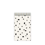 Kadozakje, Medium 12cmx19cm`Random spots` offwhite / zwart ( per stuk )