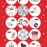 Kerst , stickervel A5 `Hohoho` op rode basis