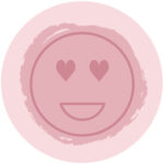 ViaSuuSlijn `Don`t worry, Be happy!`sticker 62mm (!) Zacht roze smiley ( per 10 stuks )