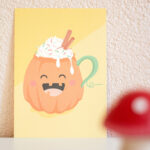 Tante kaartje , kaart A6 `Sweet fall` herfst , pompoen