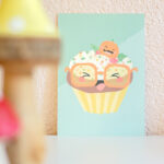 Tante kaartje , kaart A6 `Sweet fall`herfst , cupcake