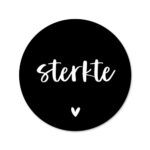 Liefz , Sticker rond 45mm `Sterkte` ( per 10 stuks )