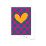 JUDITH maakt , A7 kaartje  `Color blocking okergeel hart`