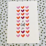 JUDITH maakt , A6 kaart `Ik lief jou` hartjes