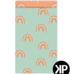 Kadozakje, Medium 12cmx19cm `Rainbow / regenboog ` mint  ( per stuk )