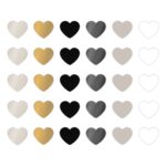 Sticker hart 22mm`Hearts chique` grijs zwart goud ( mix van 10 stuks )