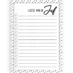 Notitieblok zwart wit A5 `Lijstje van de juf` met hartjes rand