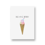 Lots of Lo, A6 ansichtkaart, serie Opa Muis `Have a n-ICE birthday` ijsje