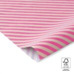 Vloeipapier zijdepapier `Stripes pink / beige` diagonale strepen roze / beige  ( per 2 vellen )