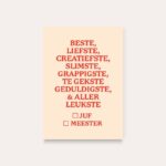 HeyDay ( voorheen DeQu )  Studio, kaart A6 `Juf / meester `