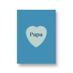 Lots of Lo, A6 ansichtkaart, serie Met Liefde `Papa`blauw hart