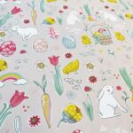 Krima & Isa , inpakpapier vel 67cm x 49cm `Paasfeest op roze kleurige basis` ( opgevouwen verzonden ) per vel