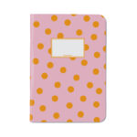 Krima & Isa , schrift A5 `Stippen` roze met oranje