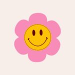 Studio Pippa, A6 kaart `Bloemetjes smiley roze geel`