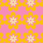 Studio Pippa, A6 kaart `Bloemenprint retro roze geel`