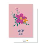 JUDITH maakt , A6 kaart `Voor jou` met grote bloem
