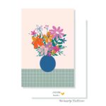 JUDITH maakt , mini kaartje  `Vaas met bos bloemen`