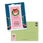 Studio Schatkist, Kerstkaart A6 `aDOORable christmas ` voordeur met krans