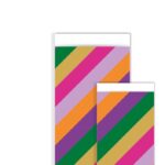 Kadozakje, Small 7cmx13cm `Funky` strepen diagonaal , kleine zakje op de foto  (  per stuk )