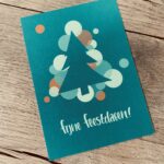 JUDITH maakt , A6 kerstkaart `Fijne feestdagen` kerstboom