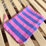 Toilettas `Streep` roze blauw/paars