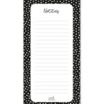 Zoedt, Notitieblok langwerpig to do list `Notities` zwart met witte stippen