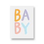 Lots of Lo, A6 ansichtkaart, serie LoLLies `Baby` gekleurde letters