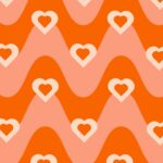 Studio Pippa, A6 kaart `Hartjes op golvende achtergrond`