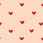 Studio Pippa, A6 kaart `Hartjes warm rood op roze`