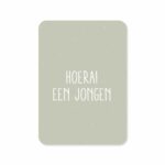 Kaartjes van Maaike , A6 kaart `Hoera een jongen ` witte letters