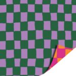 Kadopapier / inpakpapier `Grid groen paars   ( 30cmx1meter )