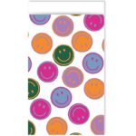 Kadozakje, Medium 12cmx19cm `Kleurrijke smiley`s op witte basis` ( per stuk )