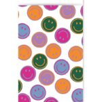 Kadozakje, Large 17cmx25 cm `Kleurrijke smiley`s op witte basis` ( per stuk )