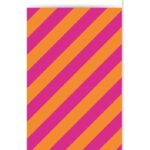 Kadozakje, Large 17cmx25 cm `Diagonale streep oranje roze ` ( per stuk )