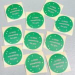Sticker rond 45mm `Dottie - a little something for you` groen ( set van 10 stuks )