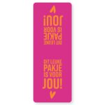 Sticker rechthoek 55x143mm, `Dit leuke pakje is voor jou`roze oranje ( set van 10 stuks )