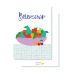 JUDITH maakt , A6 kaart `Beterschap` fruitschaal