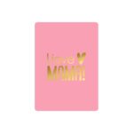 KP klein kaartje A7 , `Lieve mama` roze met gouden letters
