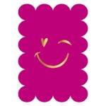 KP Kaart A6 bubble `Smiley roze`