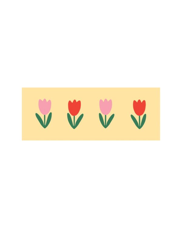Sticker rechthoek 77 x 3 mm `Tulpen op een rijtje` ( set van 10 stuks ) - Afbeelding 1