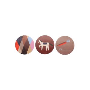 Sticker rond 50mm `Het paard van sinterklaas`  ( mix van 10 stuks )