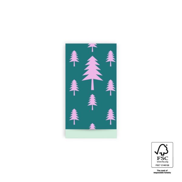 Kadozakje, Small 7cmx13cm `Tree / kerstboom` jade / roze  ( per stuk ) - Afbeelding 1