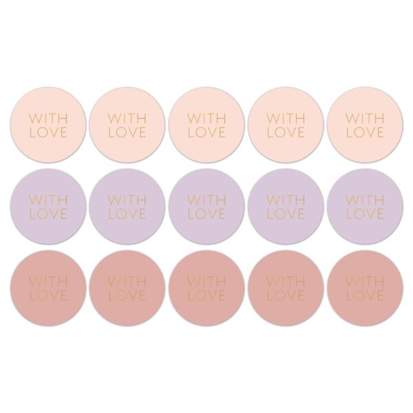 Sticker hart 50mm `With love mix fall herfst`  ( mix van 10 stuks ) - Afbeelding 1