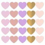 Sticker hart 50mm `Hearts mix fall herfst`  ( mix van 10 stuks )