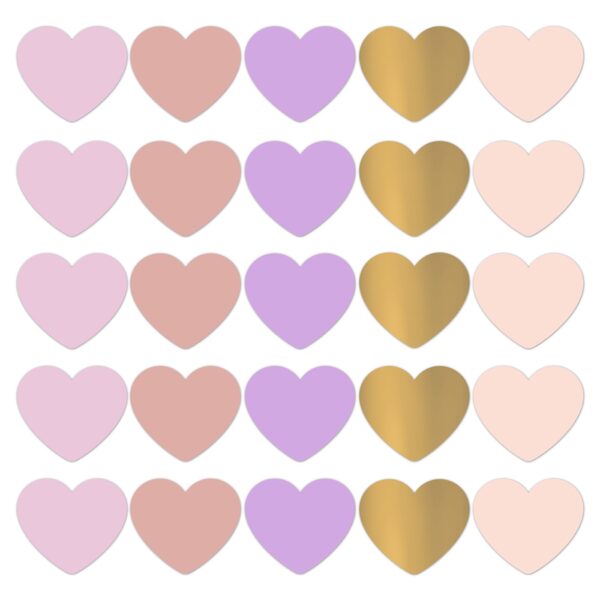 Sticker hart 50mm `Hearts mix fall herfst`  ( mix van 10 stuks ) - Afbeelding 1