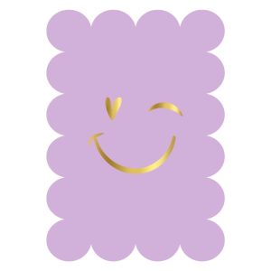KP Kaart A6 bubble `Smiley lila`