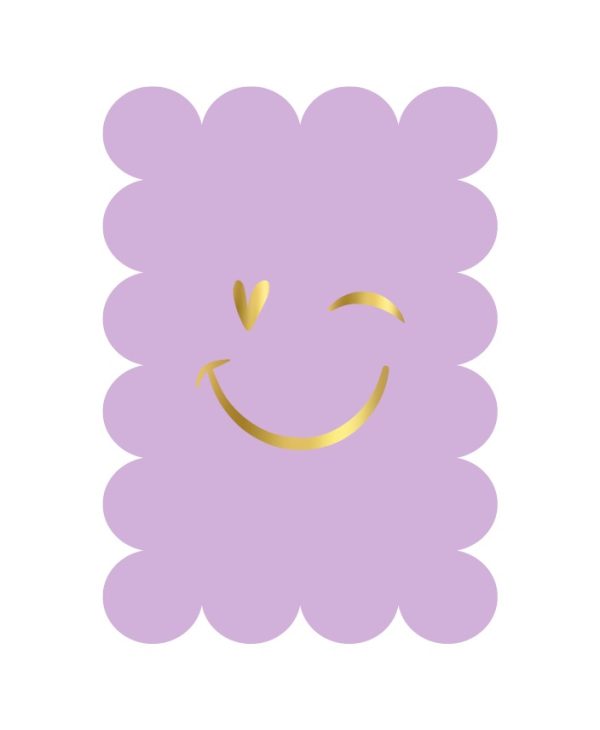 KP Kaart A6 bubble `Smiley lila` - Afbeelding 1