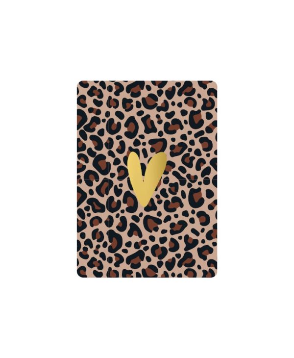 KP klein kaartje A7 , `Panterprint` leopard mokka bruin zwart - Afbeelding 1