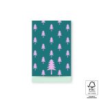 Kadozakje, Medium 12cmx19cm `Tree / kerstboom` jade / roze   ( per stuk )