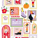 Stickervel A5 met 20 stickers , `Sinterklaasfeest` sint piet paard